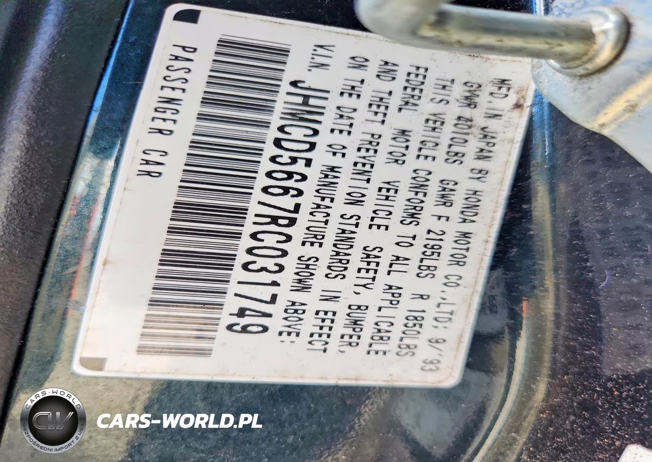 1994 Honda Accord Ex VIN:JHMCD5667RC031749 - 12