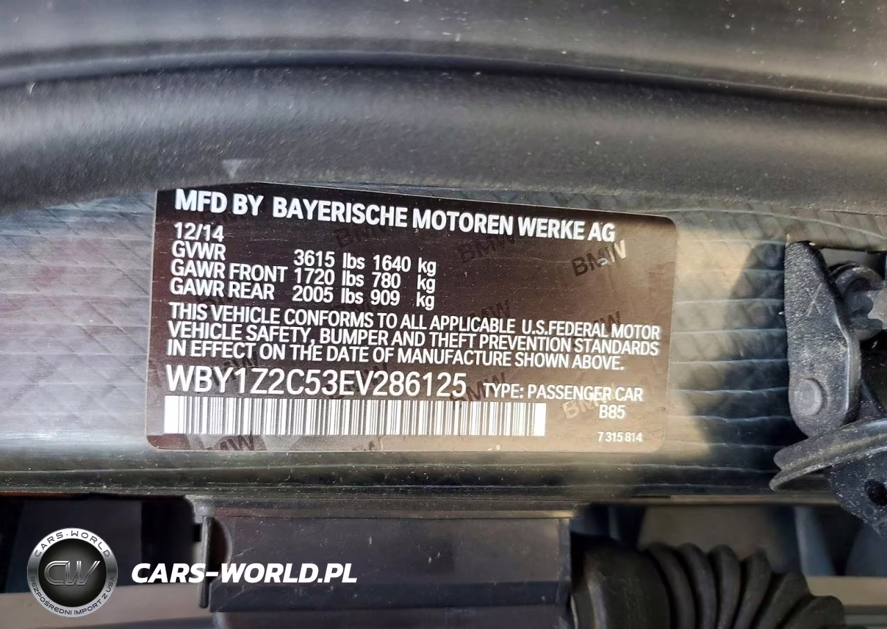 2014 BMW I3 Bev VIN:WBY1Z2C53EV286125 - 12