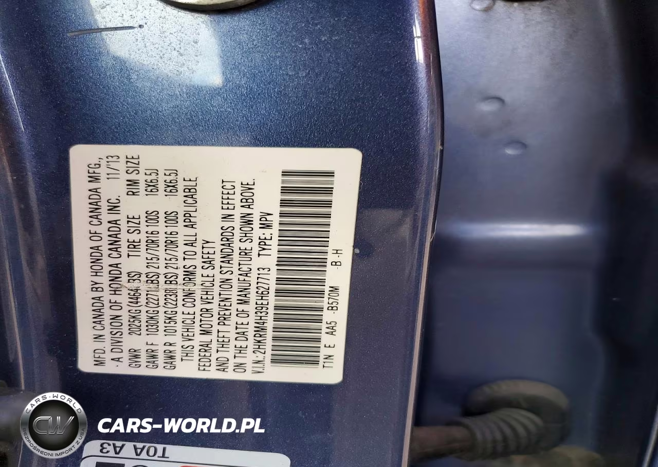 2014 Honda Cr-V Lx VIN:2HKRM4H39EH627713 - 12