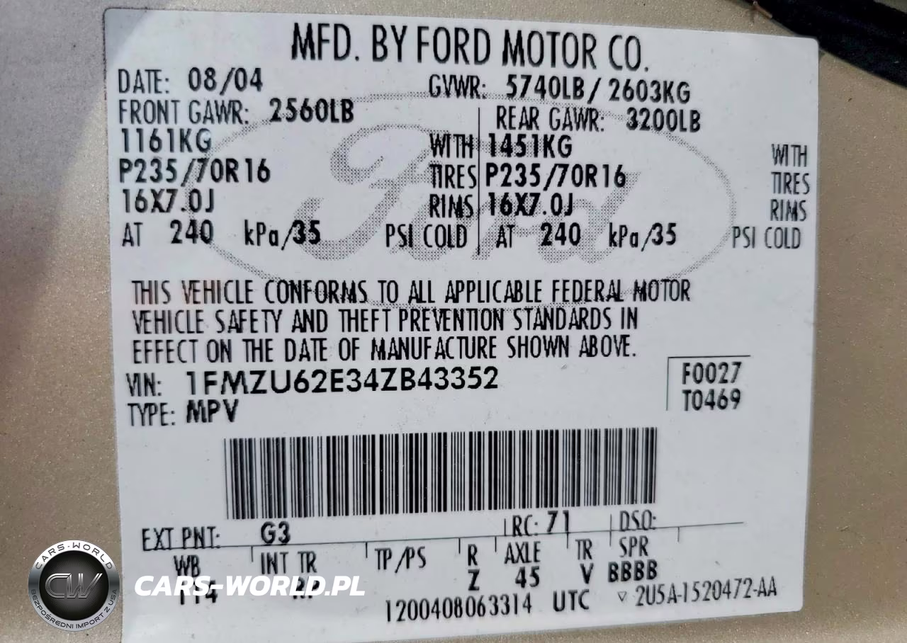2004 Ford Explorer Xls VIN:1FMZU62E34ZB43352 - 13