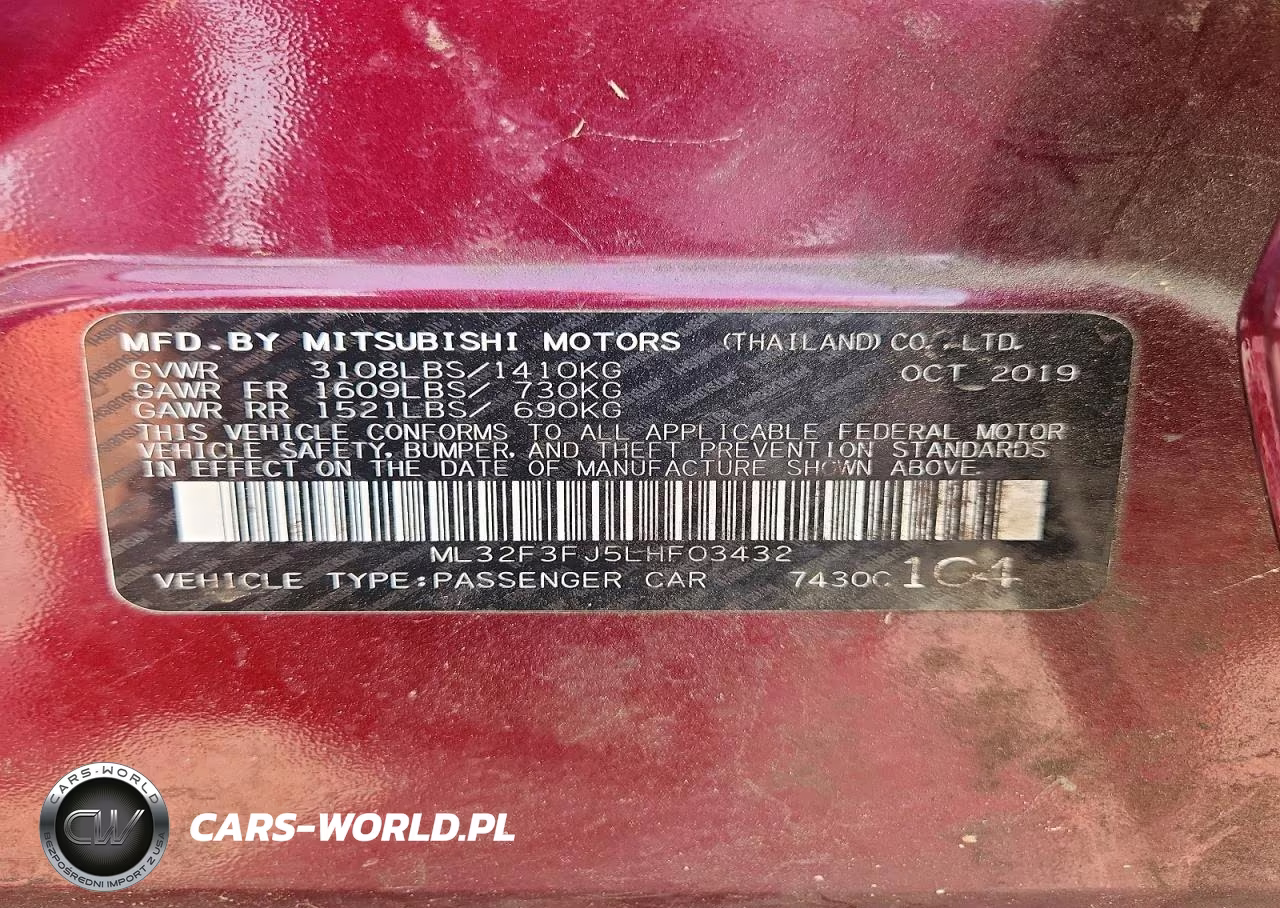 2020 Mitsubishi Mirage G4 Es VIN:ML32F3FJ5LHF03432 - 12