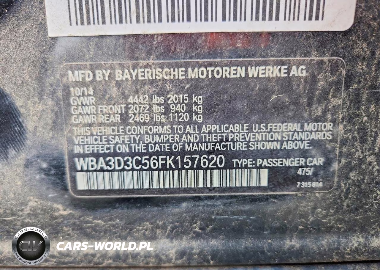 2015 BMW 328 D VIN:WBA3D3C56FK157620 - 12