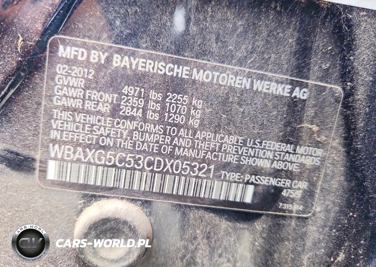 2012 BMW 528 I VIN:WBAXG5C53CDX05321 - 12