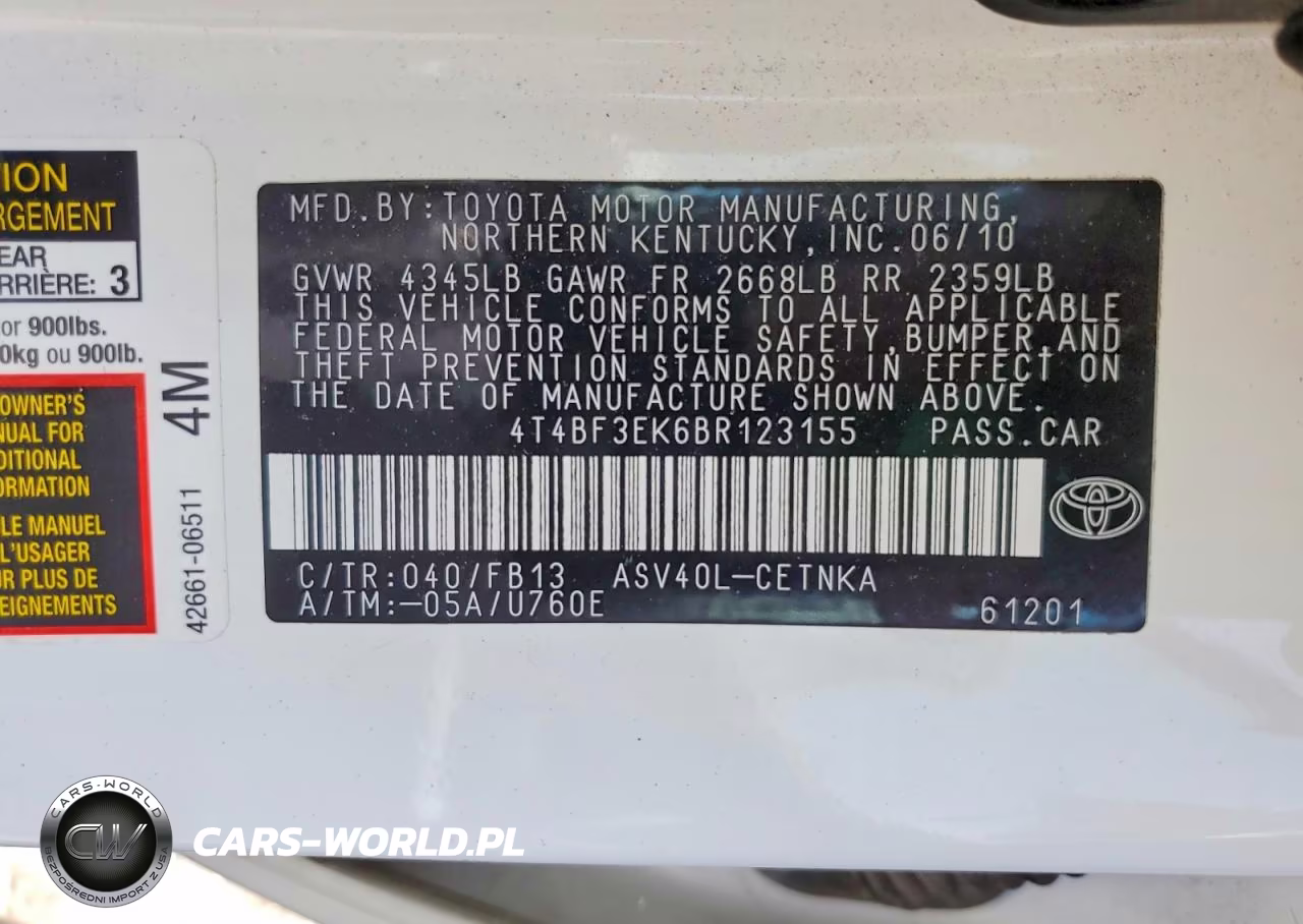 2011 Toyota Camry Le VIN:4T4BF3EK6BR123155 - 12