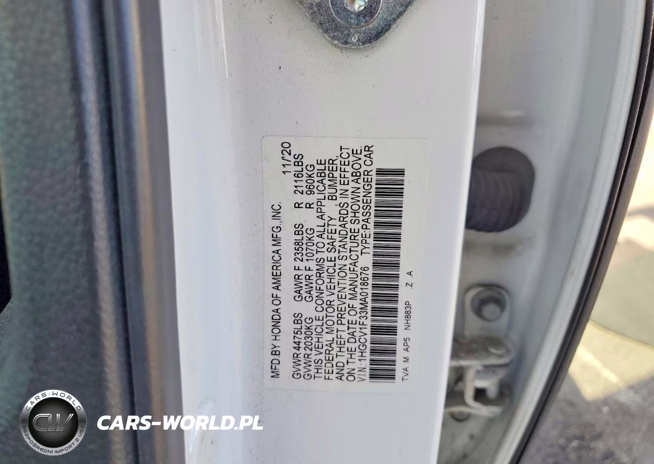 2021 Honda Accord Sport VIN:1HGCV1F33MA018676 - 12