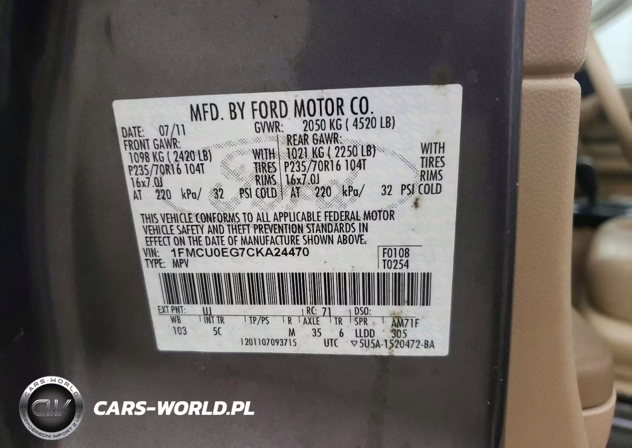 2012 Ford Escape Limited VIN:1FMCU0EG7CKA24470 - 14