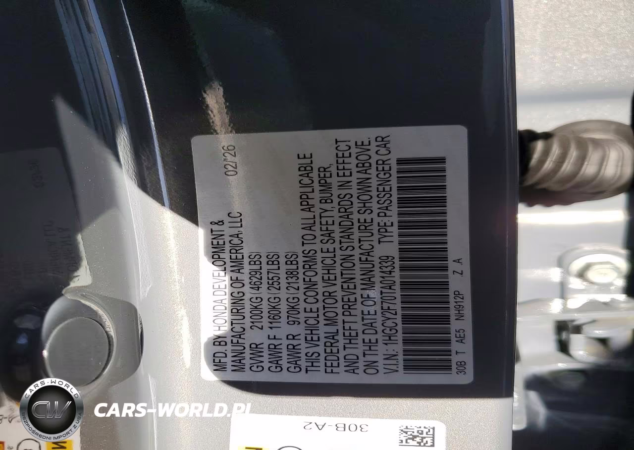 2026 Honda Accord Hybrid Sport-L VIN:1HGCY2F70TA014339 - 12