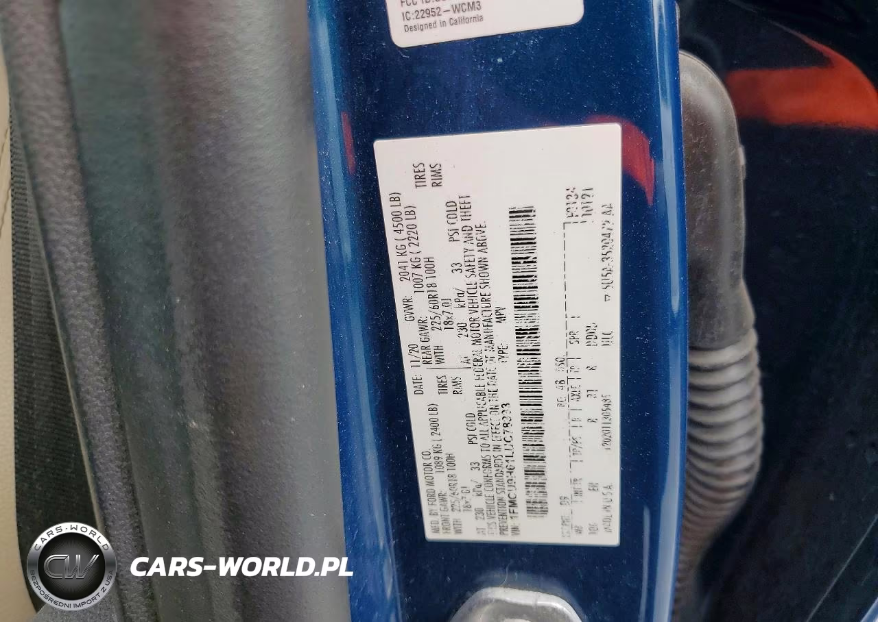 2020 Ford Escape Sel VIN:1FMCU9H61LUC78333 - 13