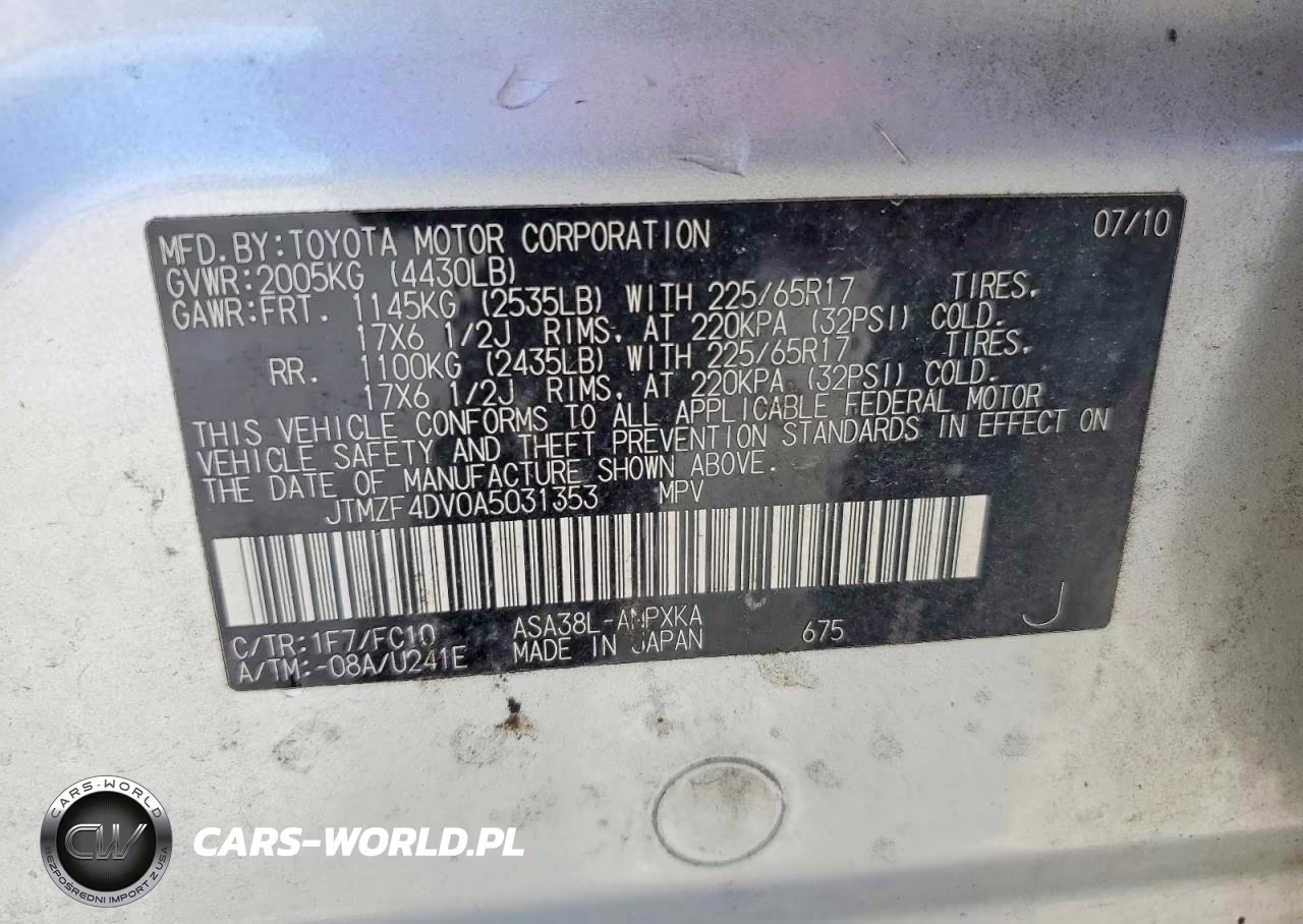 2010 Toyota Rav4 Base VIN:JTMZF4DV0A5031353 - 12
