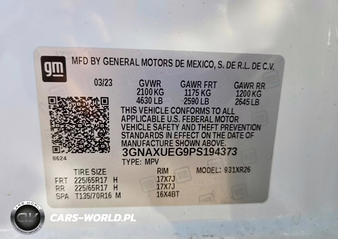 2023 Chevrolet Equinox Lt VIN:3GNAXUEG9PS194373 - 13