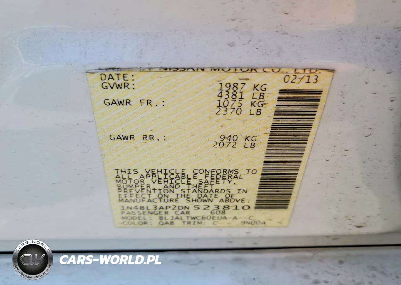 2013 Nissan Altima 3.5 S VIN:1N4BL3AP2DN523810 - 12
