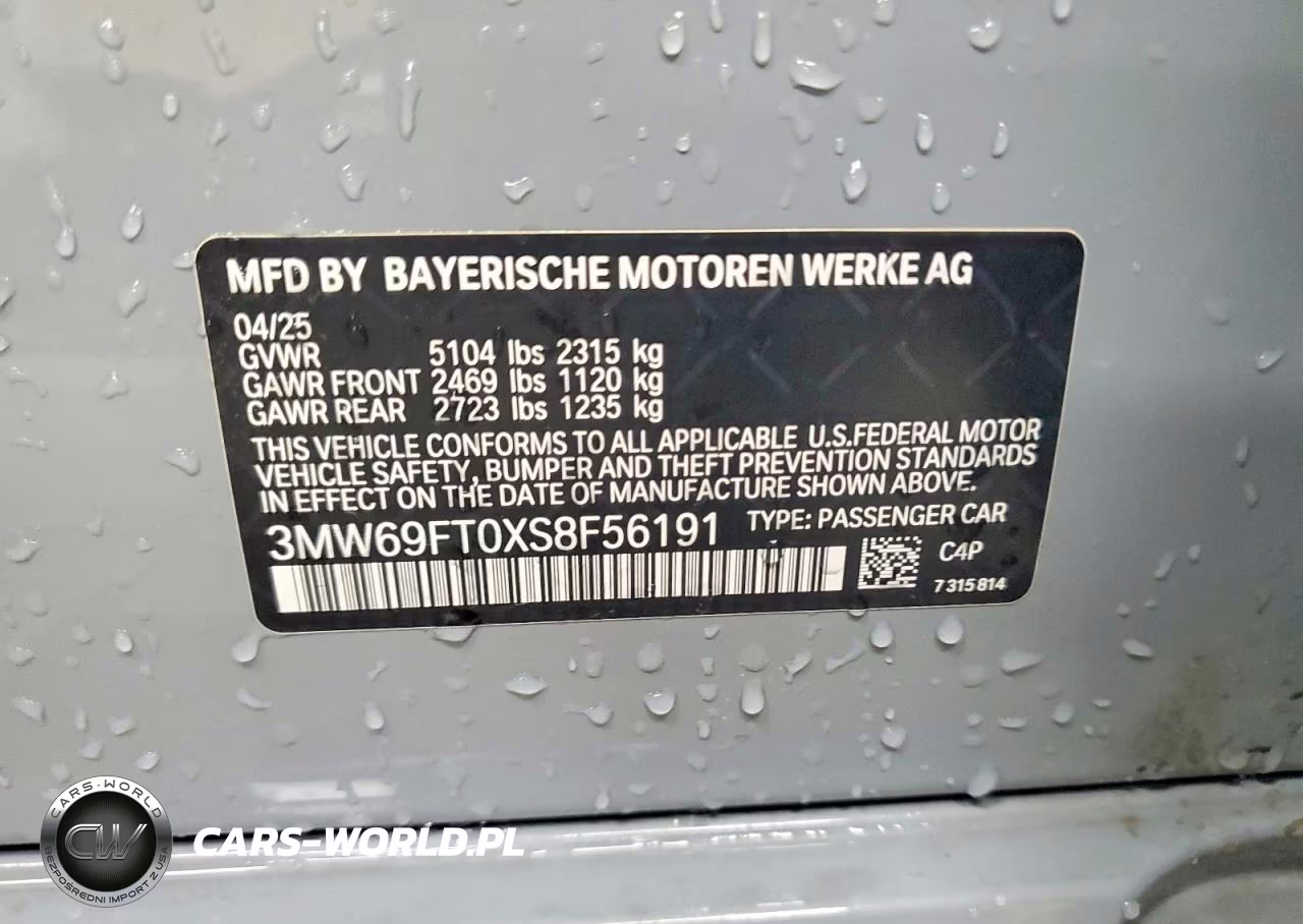 2025 BMW M340Xi VIN:3MW69FT0XS8F56191 - 12