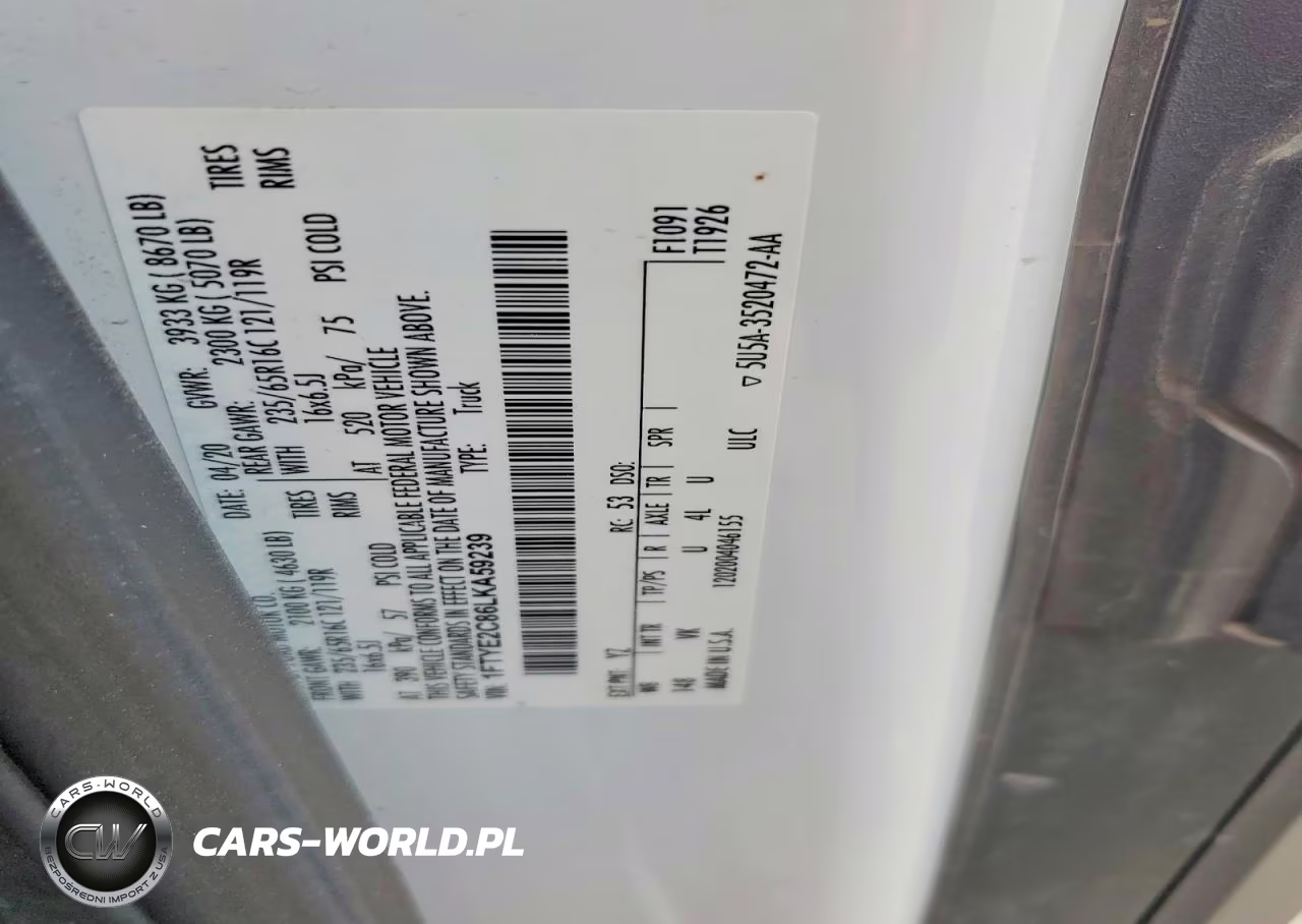 2020 Ford Transit T-150 VIN:1FTYE2C86LKA59239 - 13
