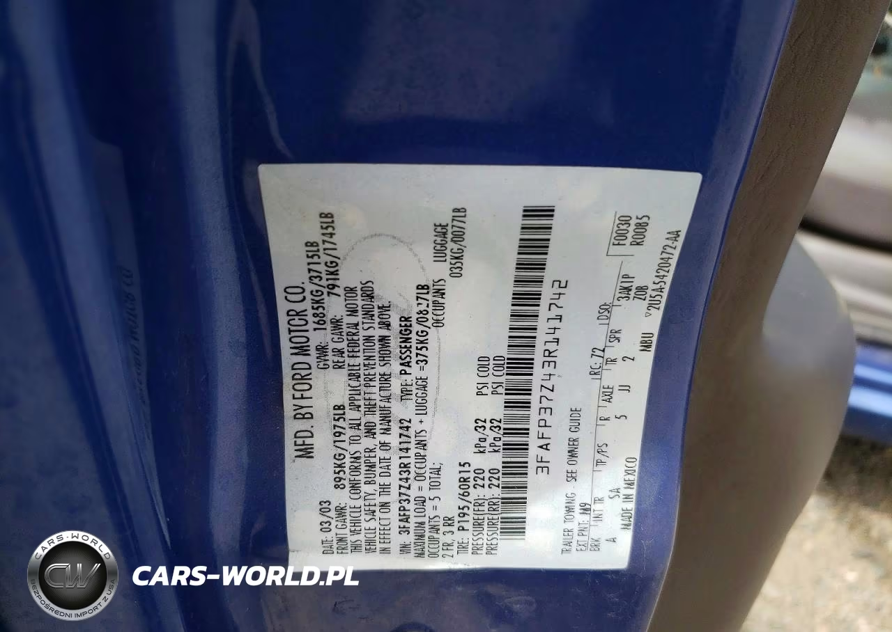 2003 Ford Focus VIN:3FAFP37Z43R141742 - 12