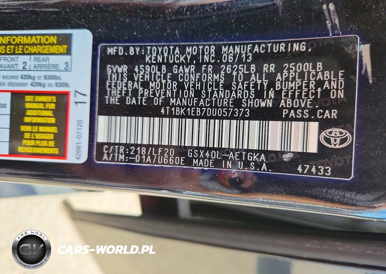 2013 Toyota Avalon Xle Premium VIN:4T1BK1EB7DU057373 - 12