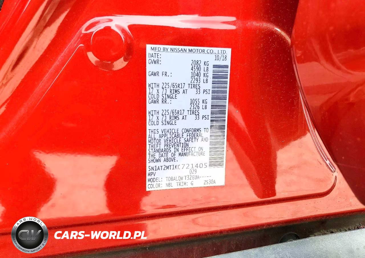2019 Nissan Rogue S VIN:5N1AT2MT1KC721405 - 14