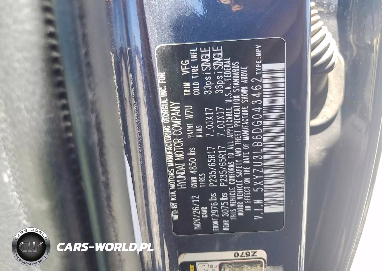 2013 Hyundai Santa Fe Sport 2.4L VIN:5XYZU3LB6DG043462 - 13