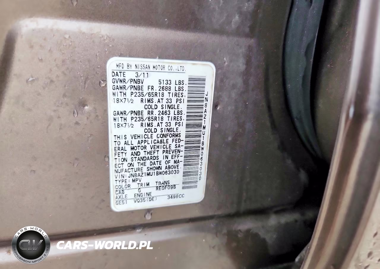 2011 Nissan Murano S VIN:JN8AZ1MU1BW063030 - 12