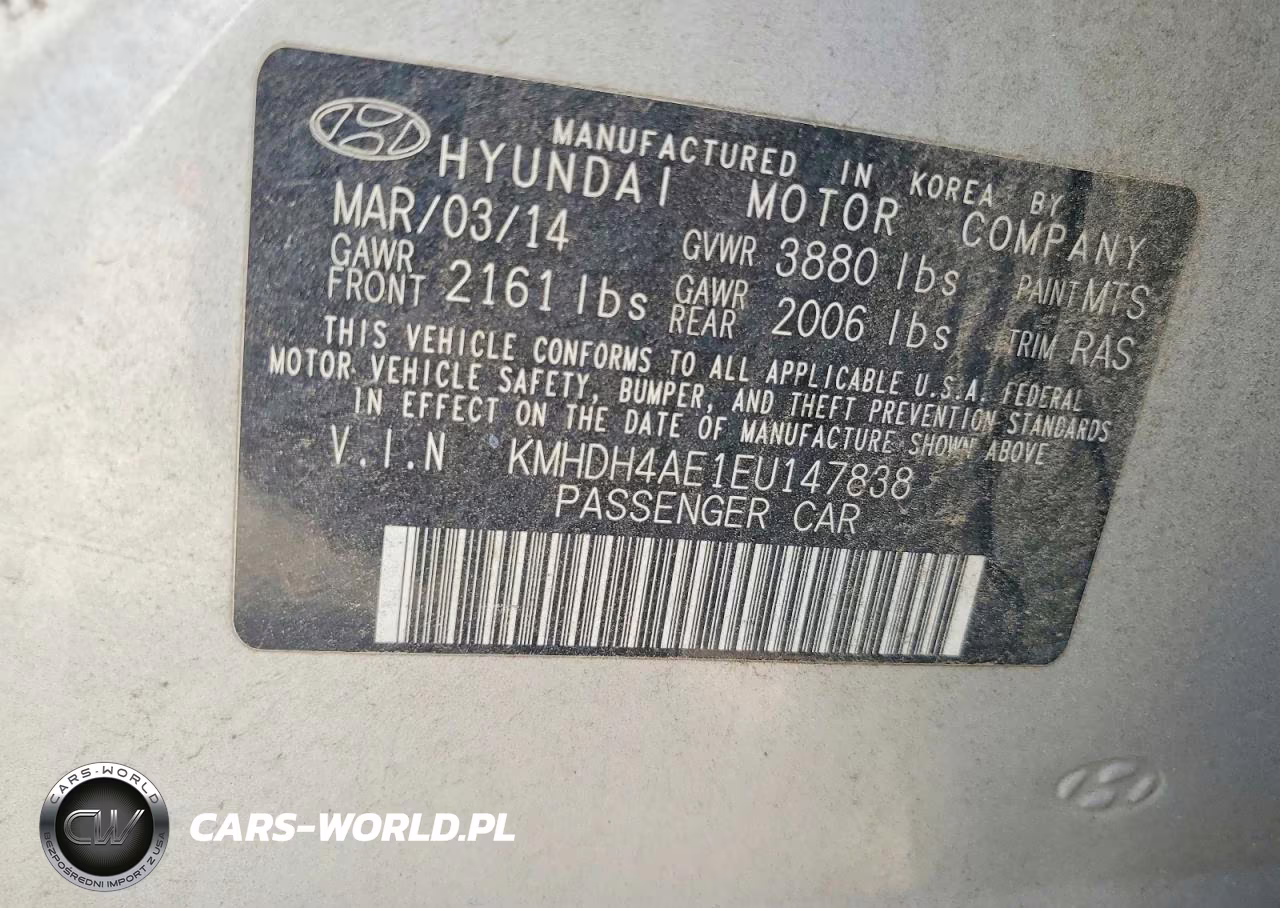 2014 Hyundai Elantra Se VIN:KMHDH4AE1EU147838 - 12