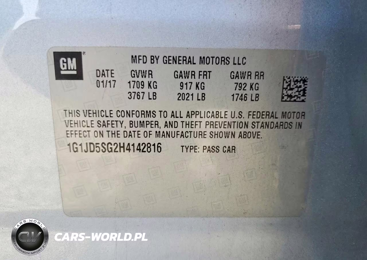 2017 Chevrolet Sonic Lt VIN:1G1JD5SG2H4142816 - 12