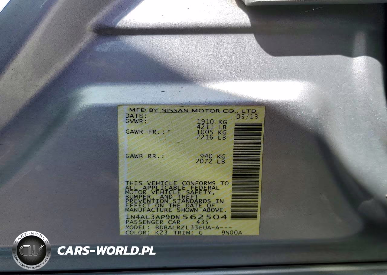 2013 Nissan Altima 2.5 VIN:1N4AL3AP9DN562504 - 12