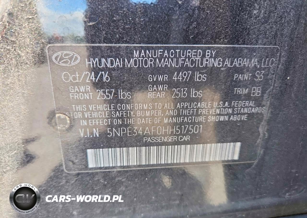 2017 Hyundai Sonata Limited VIN:5NPE34AF0HH517501 - 13