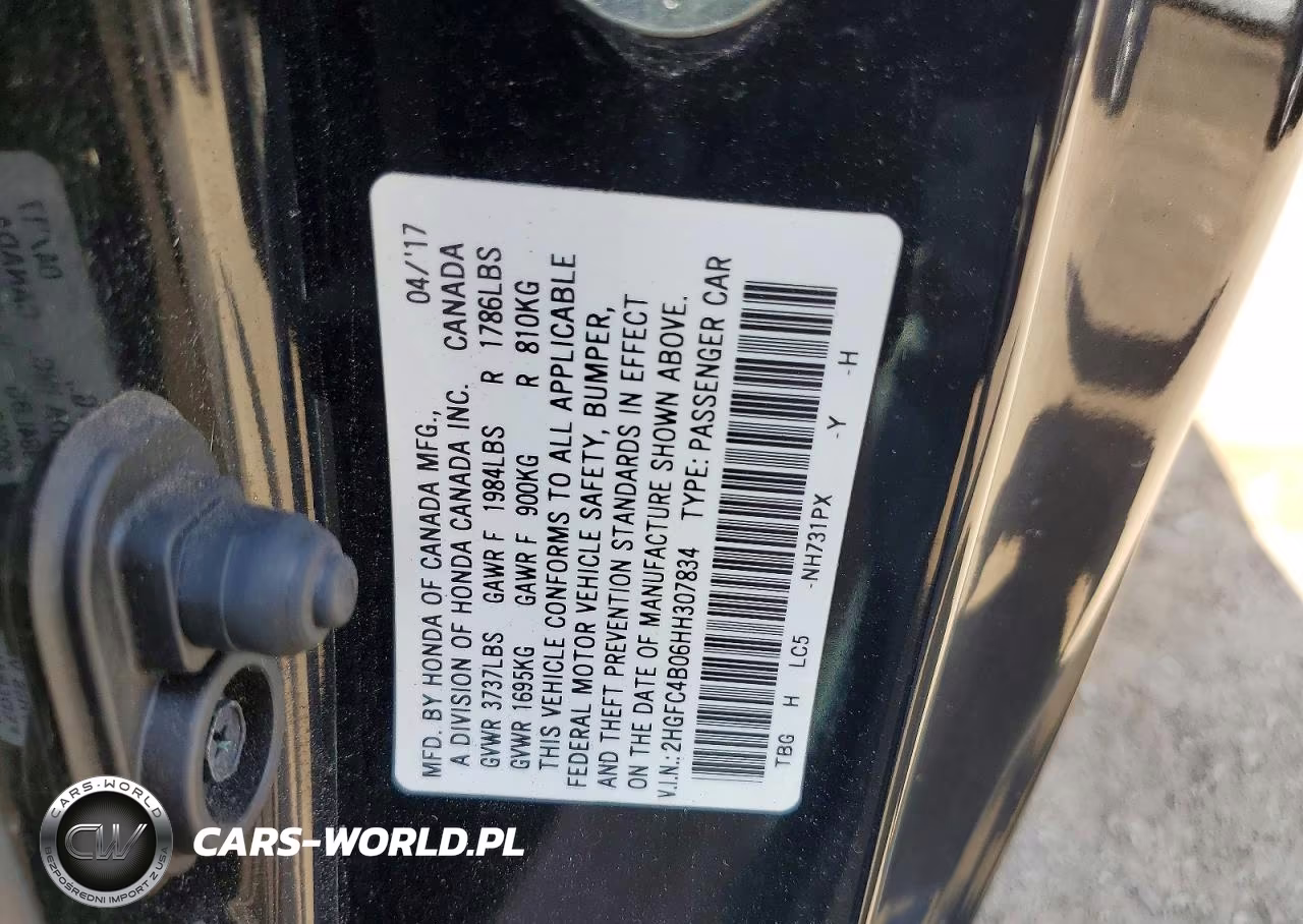 2017 Honda Civic Lx VIN:2HGFC4B06HH307834 - 12
