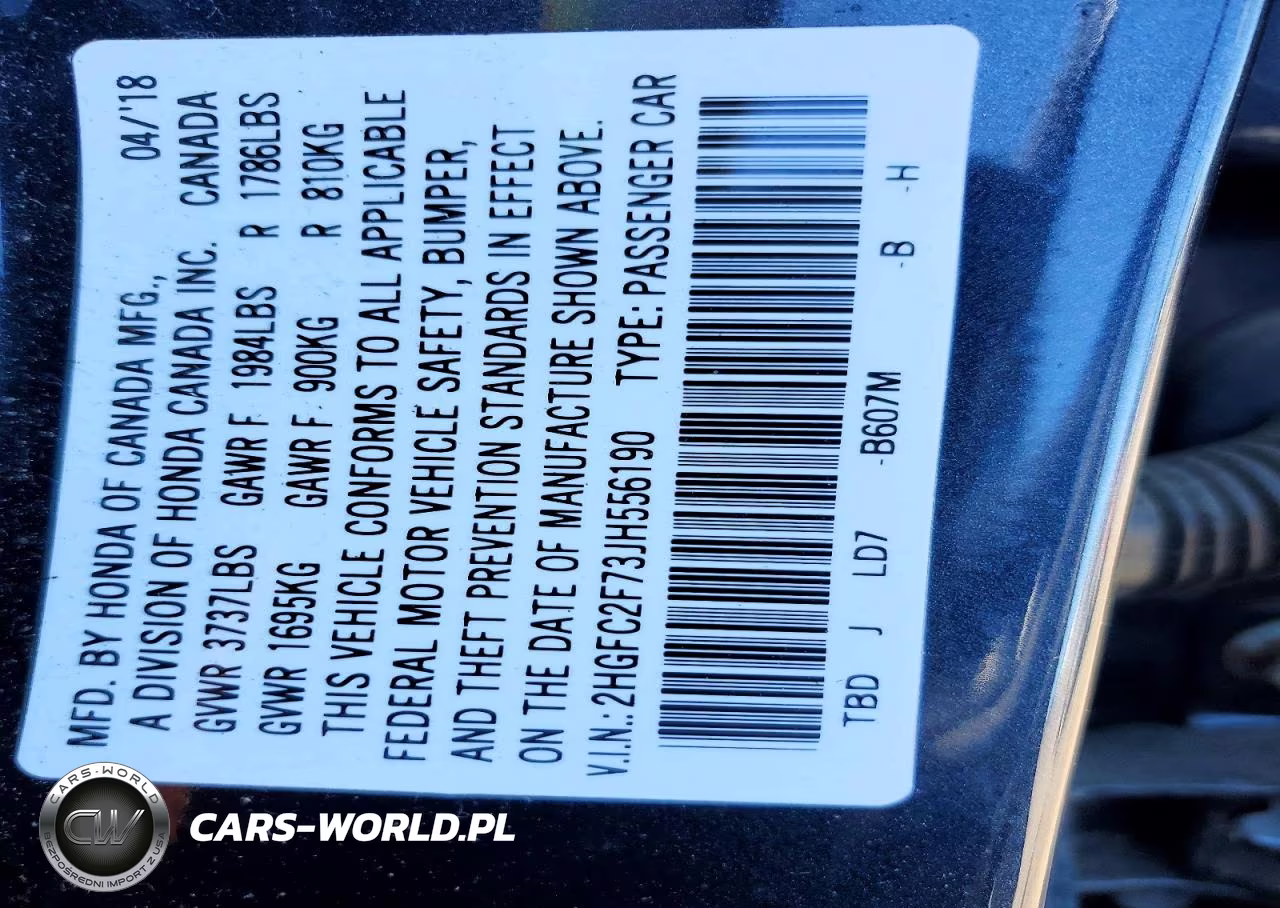 2018 Honda Civic Ex VIN:2HGFC2F73JH556190 - 12