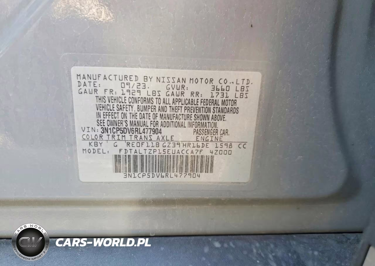 2024 Nissan Kicks Sr VIN:3N1CP5DV6RL477904 - 13