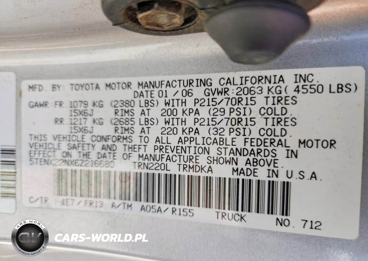 2006 Toyota Tacoma Base VIN:5TENX22NX6Z216680 - 12