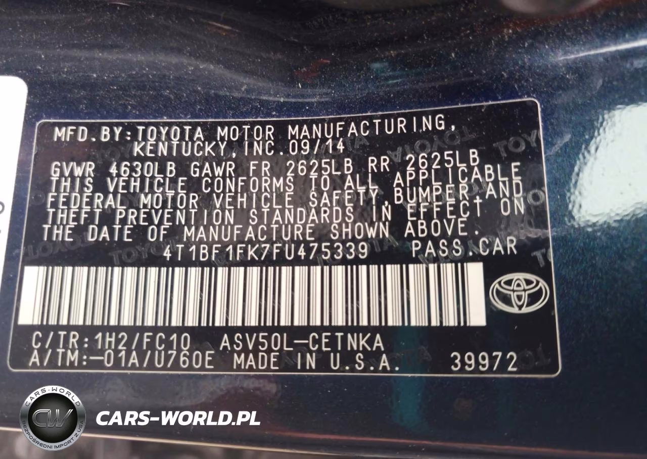 2015 Toyota Camry Le VIN:4T1BF1FK7FU475339 - 12