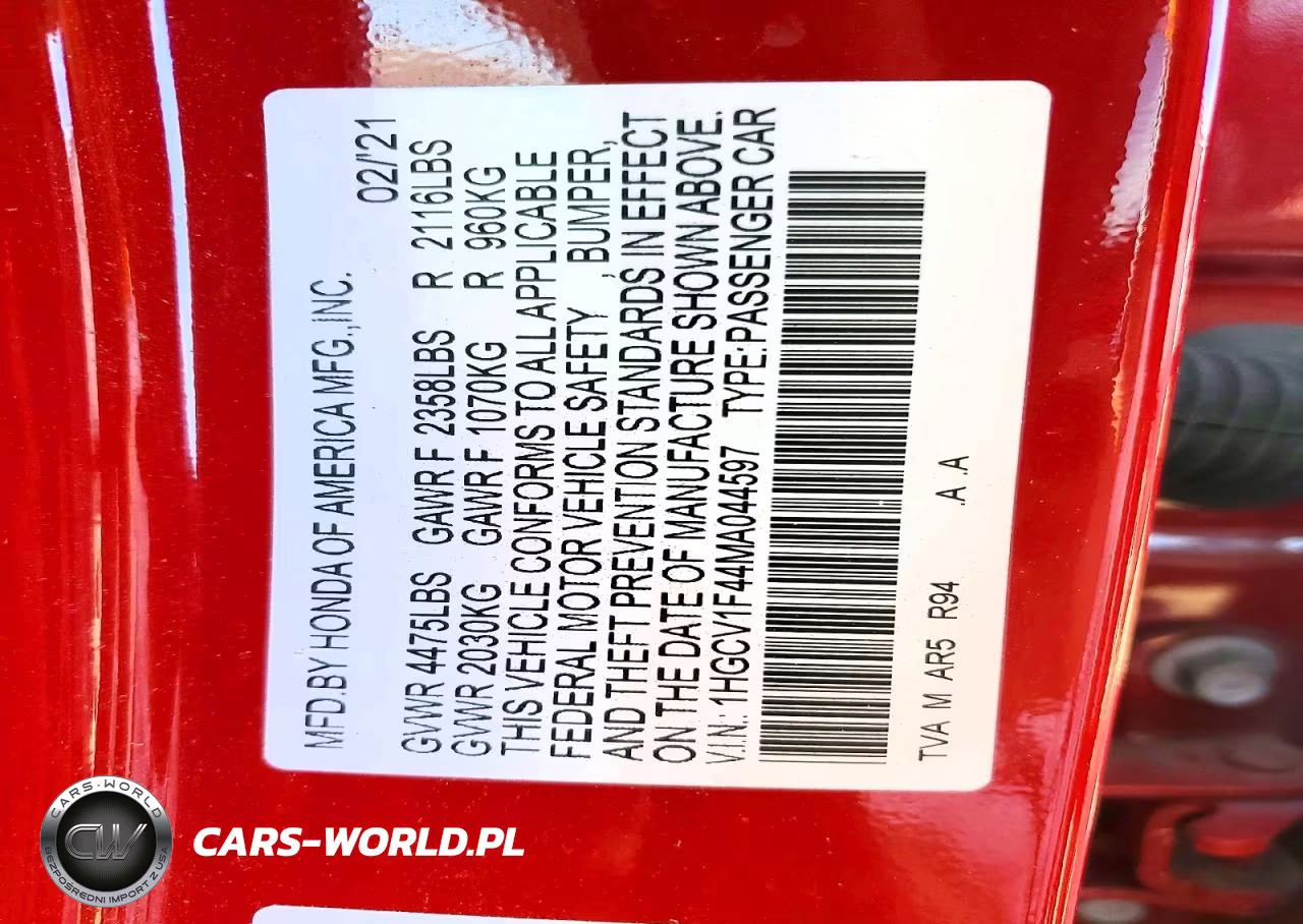 2021 Honda Accord Sport Se VIN:1HGCV1F44MA044597 - 12