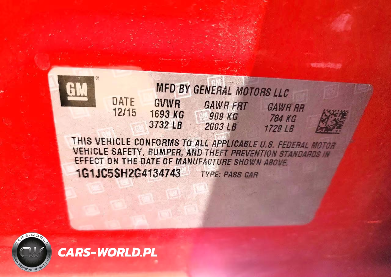 2016 Chevrolet Sonic Lt VIN:1G1JC5SH2G4134743 - 13