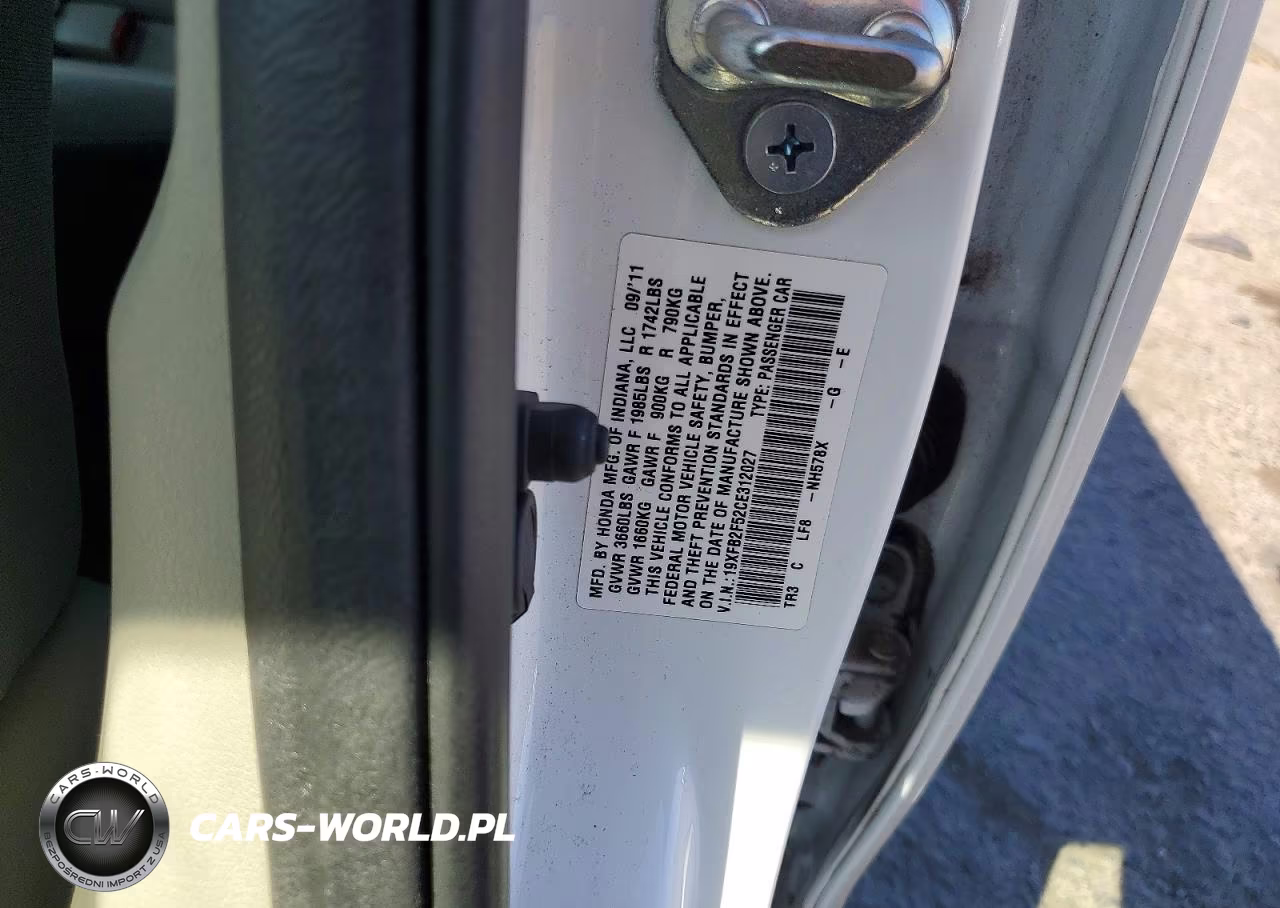 2012 Honda Civic Lx VIN:19XFB2F52CE312027 - 12