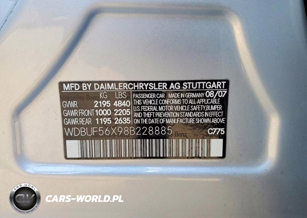 2008 Mercedes-Benz E 350 VIN:WDBUF56X98B228885 - 12