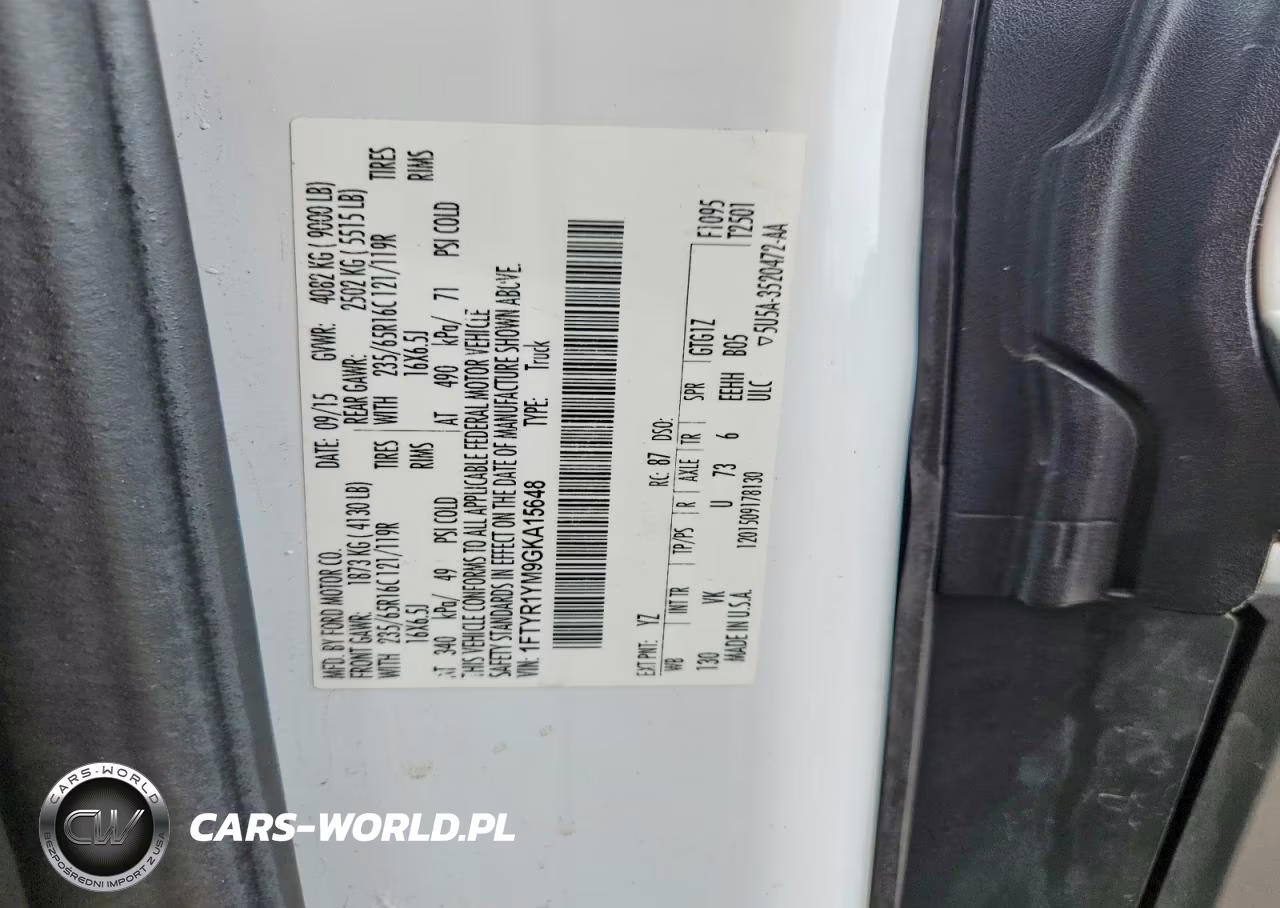 2016 Ford Transit T-250 VIN:1FTYR1YM9GKA15648 - 13