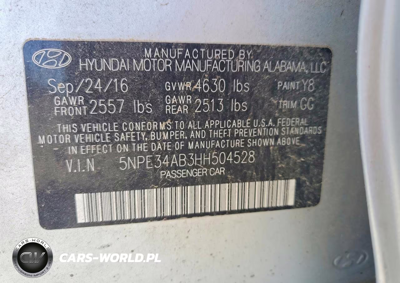 2017 Hyundai Sonata Sport 2.0T VIN:5NPE34AB3HH504528 - 12