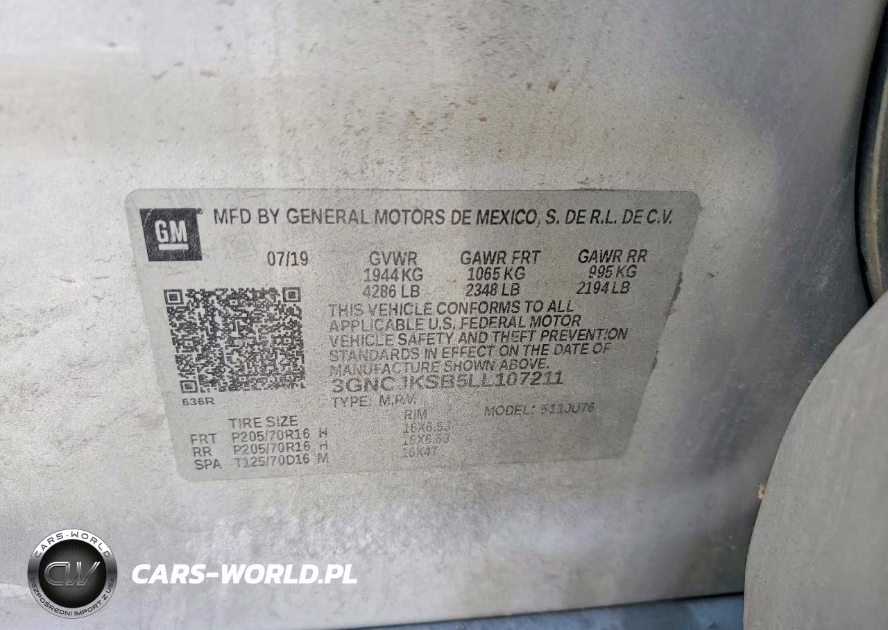 2020 Chevrolet Trax Ls VIN:3GNCJKSB5LL107211 - 13