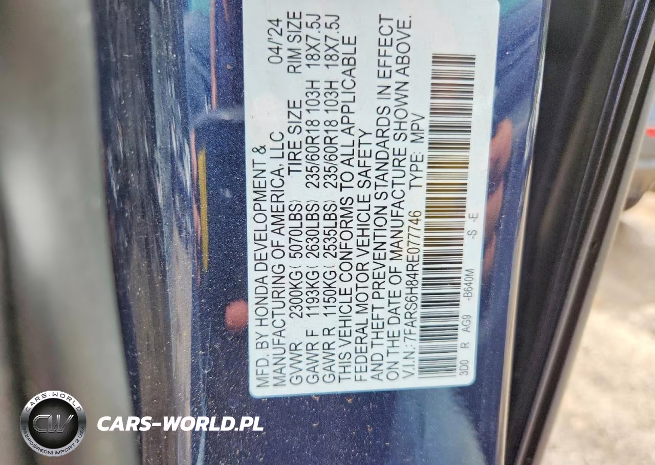 2024 Honda Cr-V Sport-L VIN:7FARS6H84RE077746 - 14