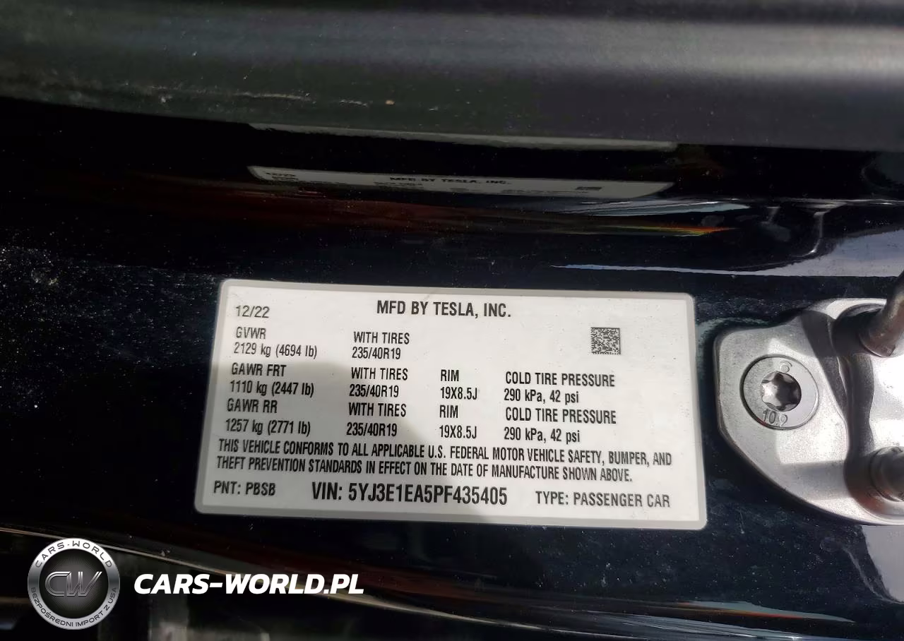 2023 Tesla Model 3 VIN:5YJ3E1EA5PF435405 - 12