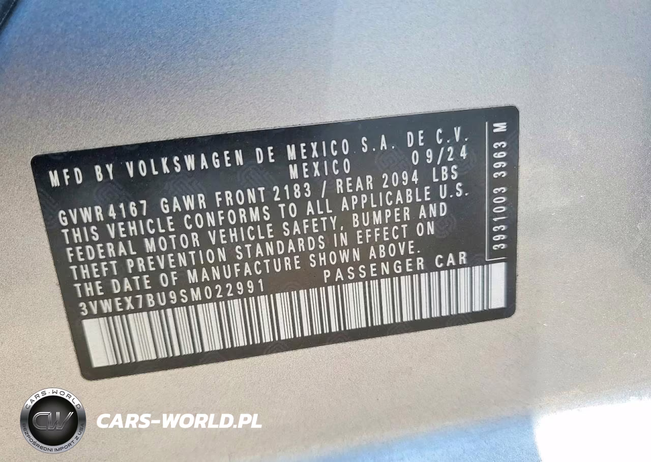 2025 Volkswagen Jetta Se VIN:3VWEX7BU9SM022991 - 13