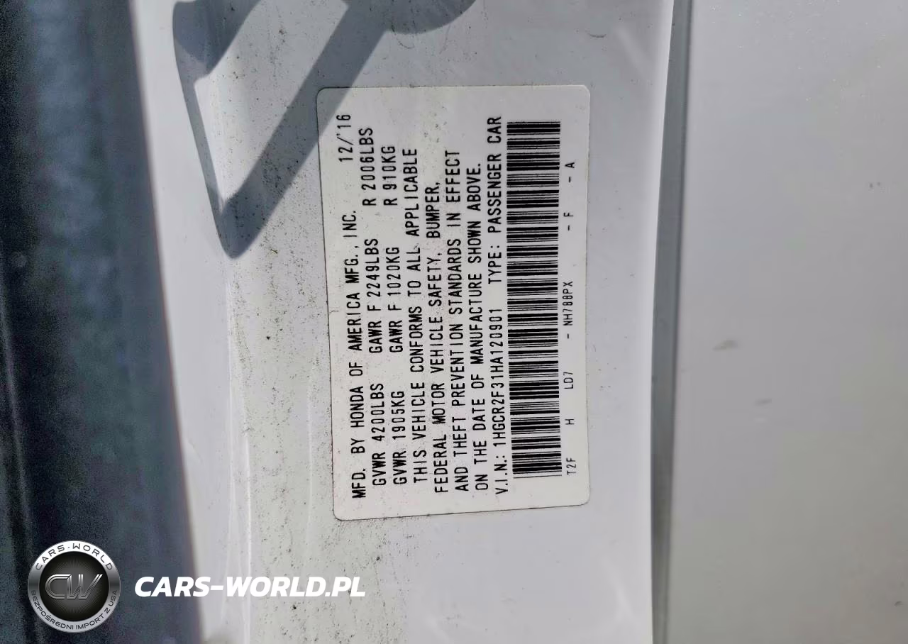 2017 Honda Accord Lx VIN:1HGCR2F31HA120901 - 12