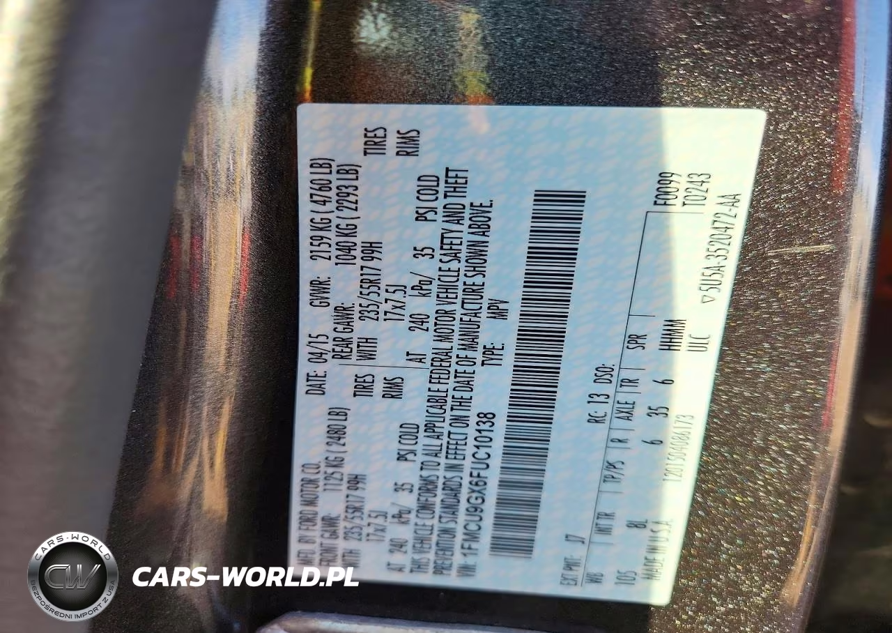 2015 Ford Escape Se VIN:1FMCU9GX6FUC10138 - 13