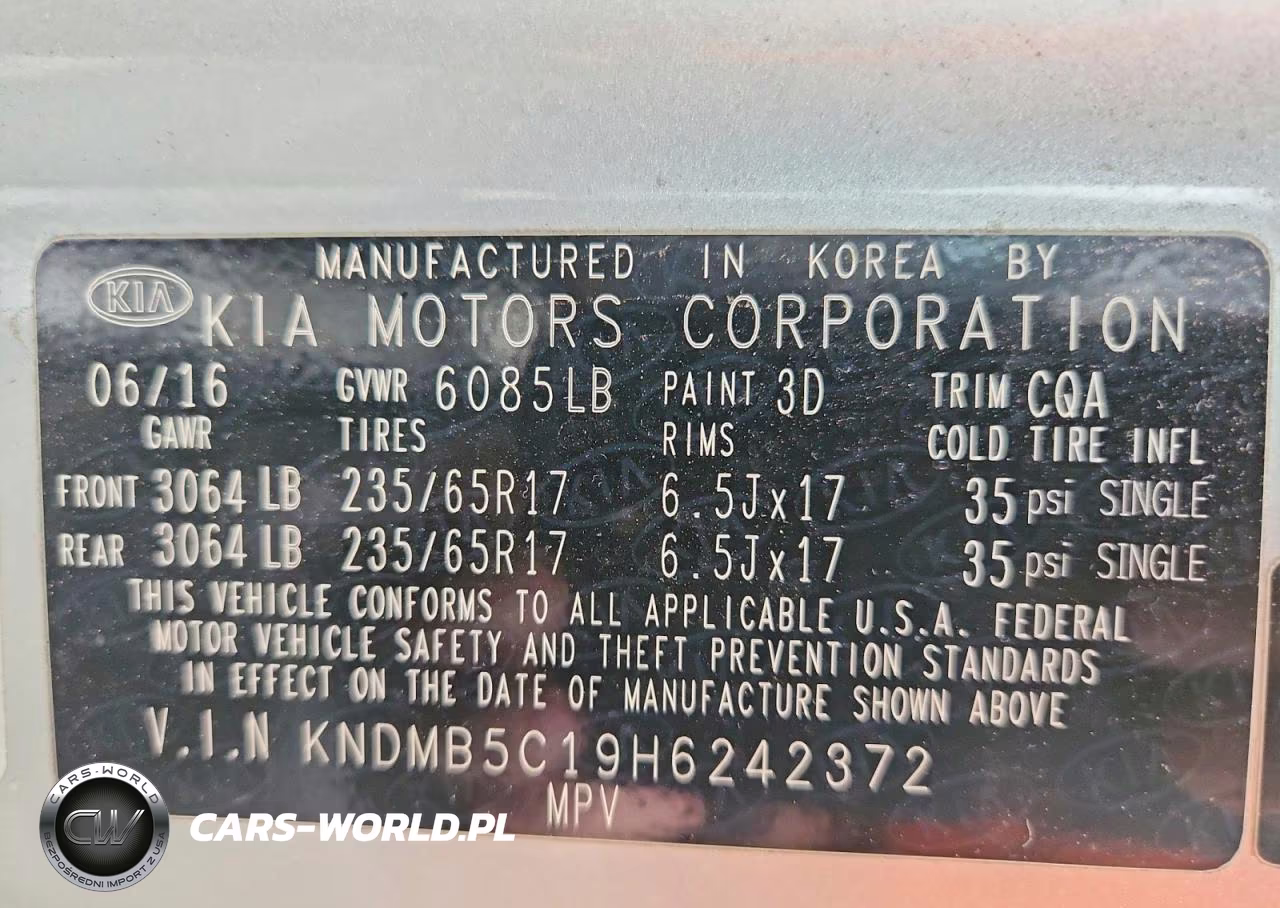 2017 Kia Sedona Lx VIN:KNDMB5C19H6242372 - 13