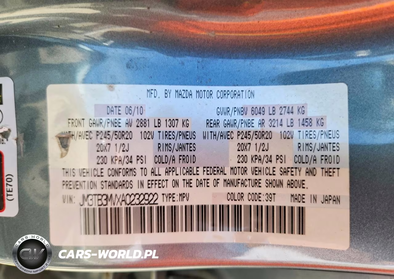 2010 Mazda Cx-9 VIN:JM3TB3MVXA0232922 - 13