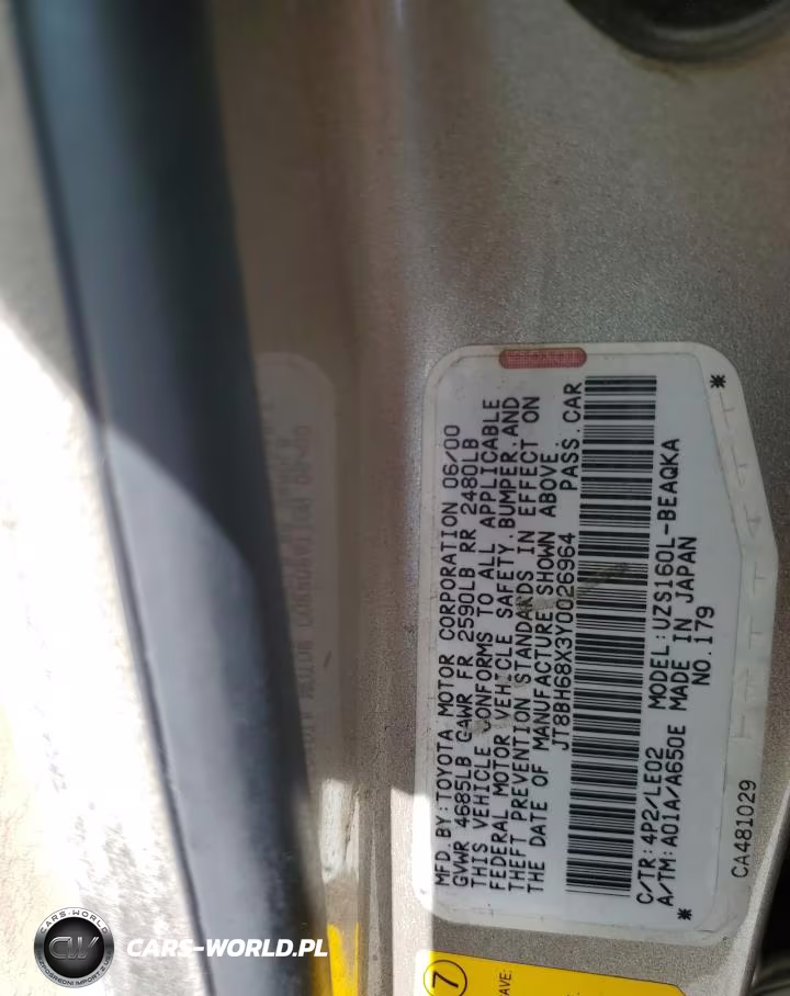 2000 Lexus Gs 400 VIN:JT8BH68X3Y0026964 - 12