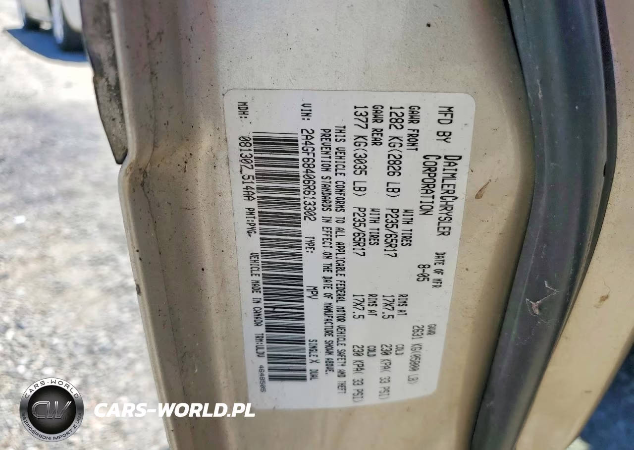 2006 Chrysler Pacifica Touring VIN:2A4GF68406R613302 - 13