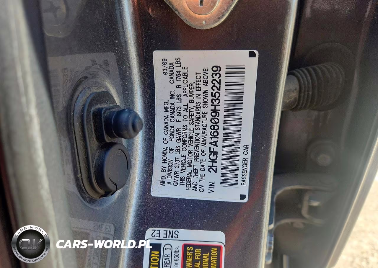 2009 Honda Civic Ex VIN:2HGFA16809H352239 - 12
