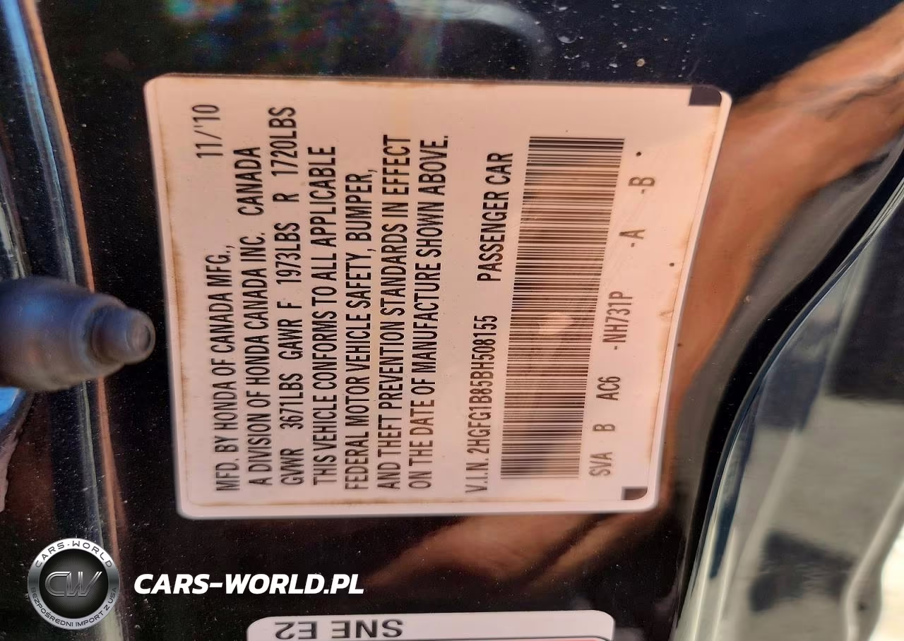 2011 Honda Civic Ex VIN:2HGFG1B85BH508155 - 13