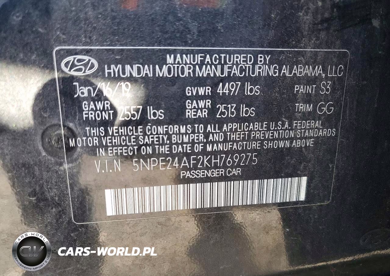 2019 Hyundai Sonata Se VIN:5NPE24AF2KH769275 - 12